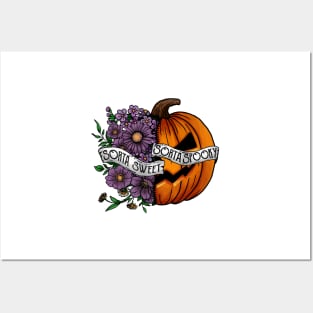 Sorta Sweet Sorta Spooky, Vintage Halloween, Flower Pumpkin Posters and Art